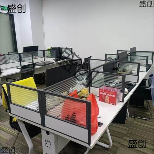 室办公桌桌脑面屏风挡板隔板可定制隔断办公工位电桌子玻TZH璃围
