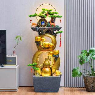 风轮水葫芦景GEL招财假喷山流水泉生财开业客厅玄关办公室水装饰