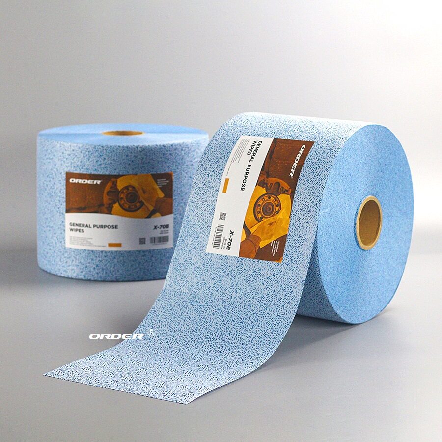 ORDER 重油擦拭布 工业擦拭纸木浆PP大卷装 吸油布表面处理擦机布