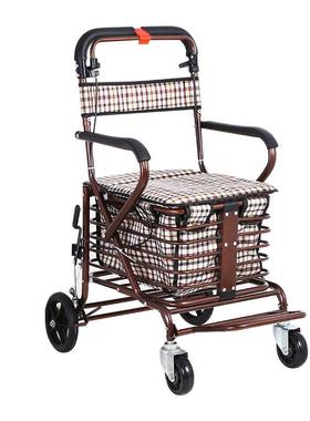 老人手推折叠代步软AL100676菜小推车助力可坐老年人坐的能推走的