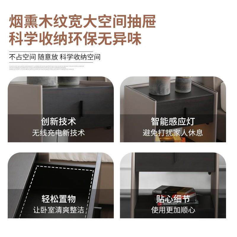 简约现F527代抽组装小型美式卧室式多头功能成人板床柜实木收纳屉
