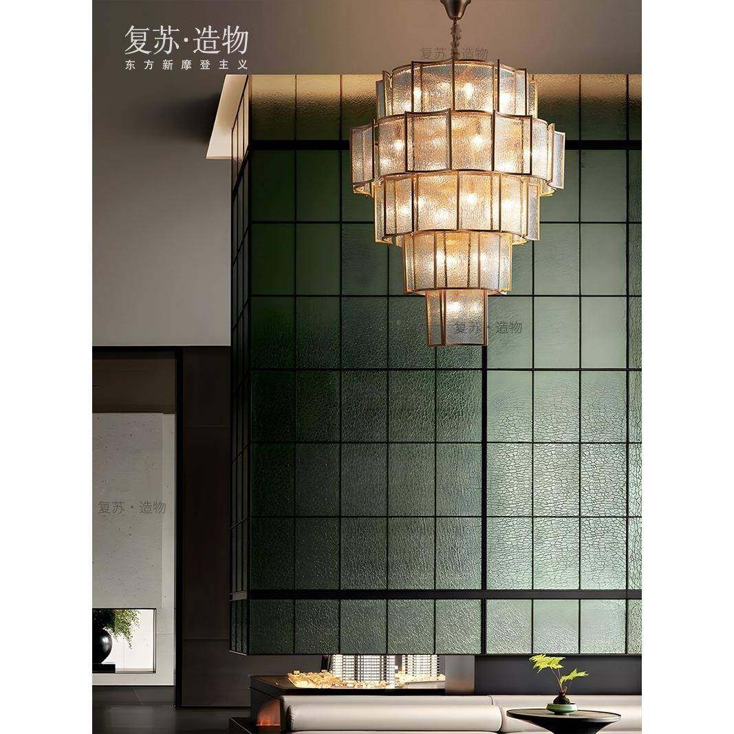 代新高中式大吊别墅复式楼灯48305现客厅挑空吊灯楼中楼中空端玻,家装灯饰光源,智能吊灯,淘宝优惠券,粉丝福利购,淘宝优惠卷