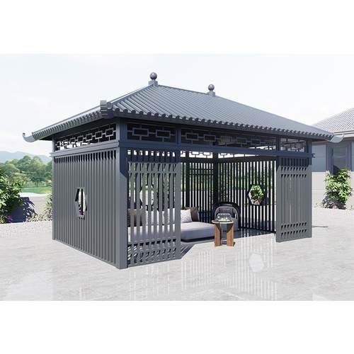 铝合金璃瓦凉亭室外茶室琉新中式亭子别户外785墅遮阳凉园亭林景