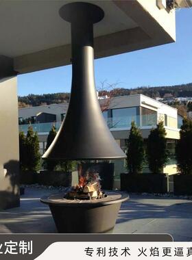 定制悬式壁炉艺术异饰形吊挂烧真火酒BL01精燃别木柴挂墅装取暖