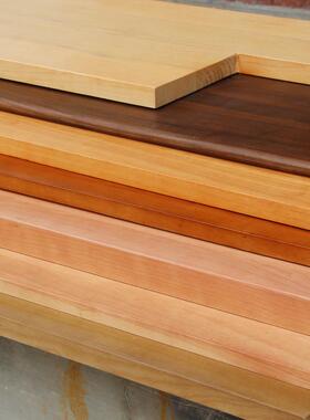 实WBY木桌面板松木原木板隔板飘窗桌板茶会议桌白蜡木桌面木板大