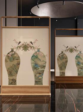 入户门平平安安隔风断屏装移饰客厅可动落实木乔其地OEN纱座屏