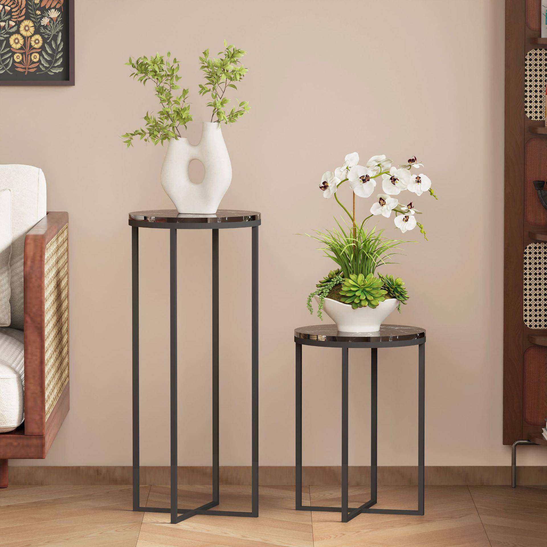 北欧铁艺落地式花架室内花架阳台装饰花几客厅家用花架轻奢置物架