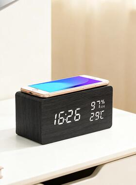 智能钟表led闹钟静音走针日期温湿度显示钟表桌面
