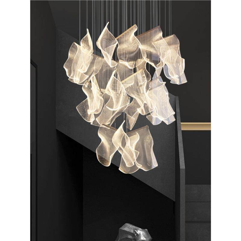 后现代简约轻奢客厅灯创意北欧灯具复式楼大吊灯楼梯餐厅艺术灯饰