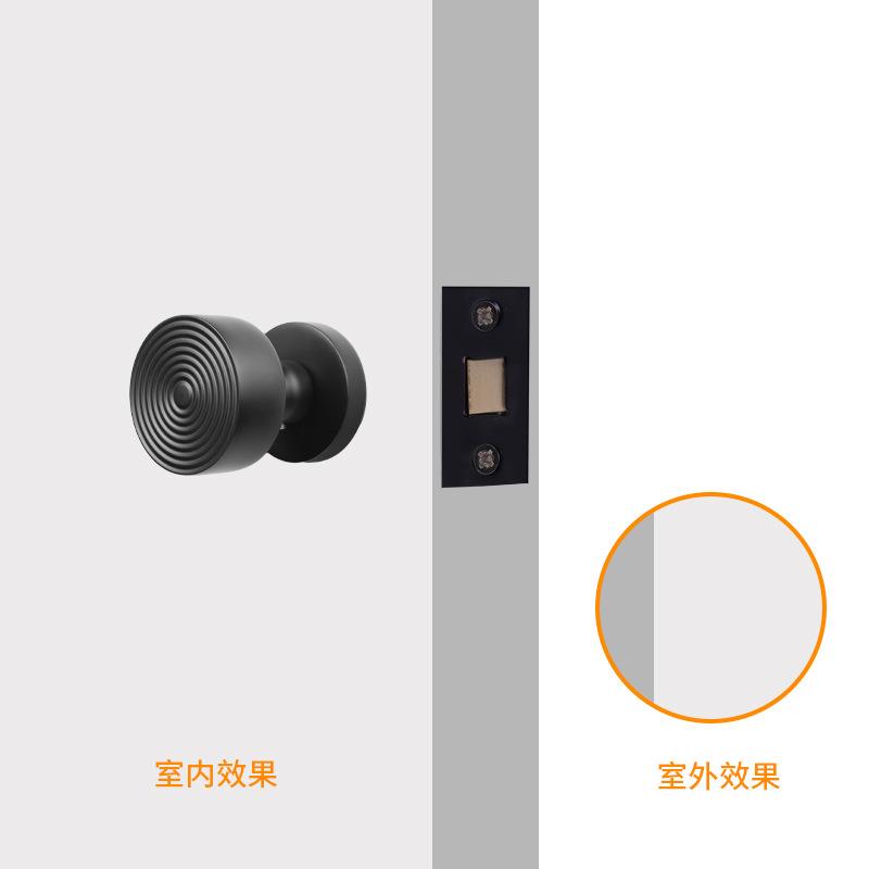 隐形门锁室内单面锁家用带锁体儿童安全锁拉手防盗锁门把手木房门