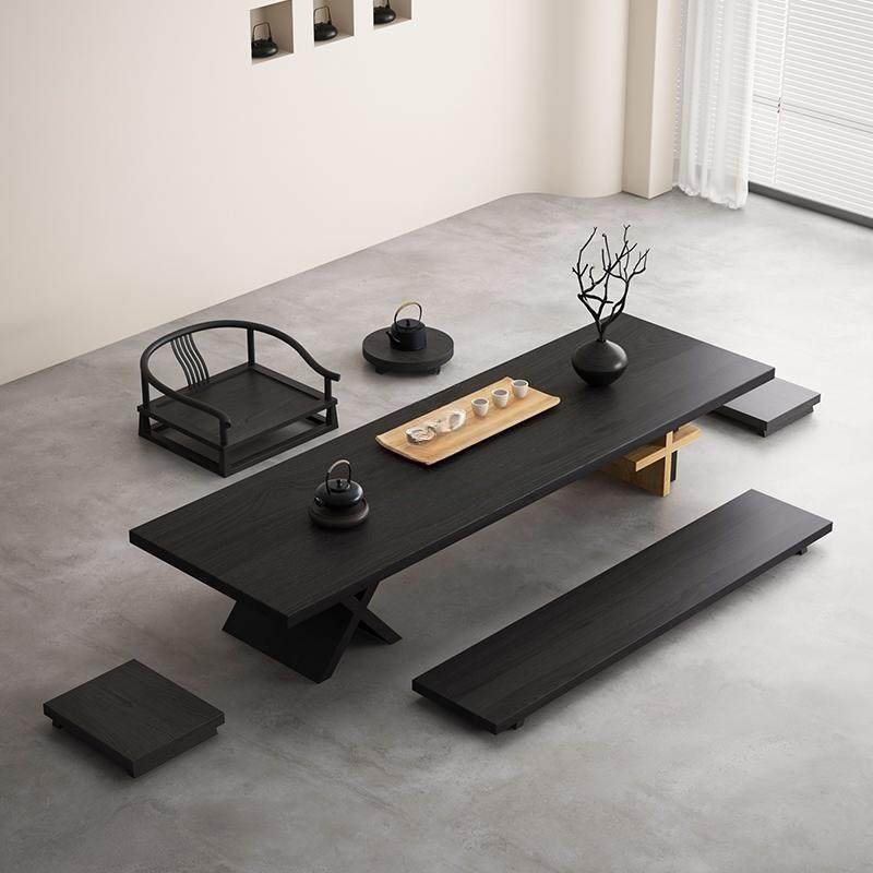 日式茶桌诧寂风实木家用茶台碳化黑色榻榻米茶几白蜡木客厅大长桌,电子元器件市场,其它元器件,淘宝优惠券,粉丝福利购,淘宝优惠卷