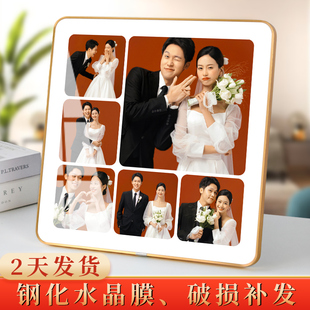 枫木人六宫格相框版画婚纱照摆台定制洗水晶相片多照片加打印挂墙