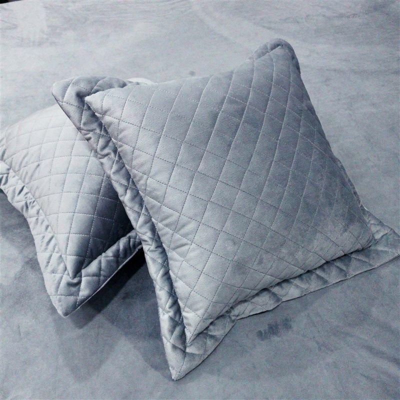 精品纯色欧式毛绒面压花夹棉加厚沙发靠垫抱枕大号靠枕套不含芯50