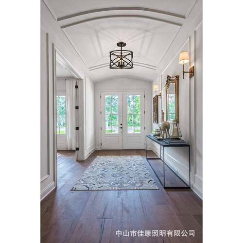 t厅跨境lof铁艺农舍吊床灯楼道美式客厅头餐灯复82830古简约吧台