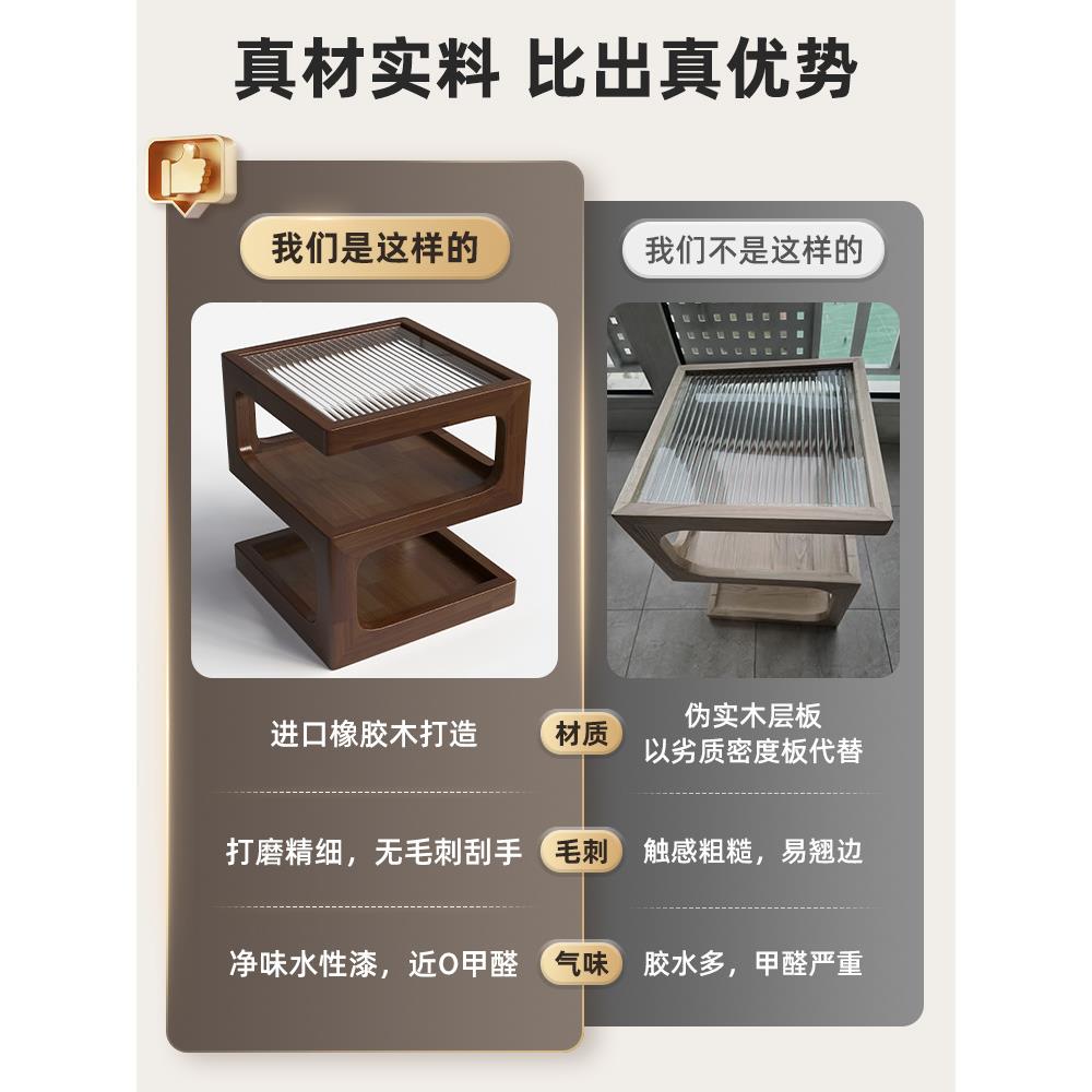 实木床头边置物架室卧新BC21-327款床头柜替代柜品橡胶木窄床边置