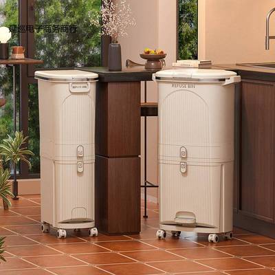 厨房垃圾桶205新大延巡电子款家2用大双层容量号日式分类厨余干湿