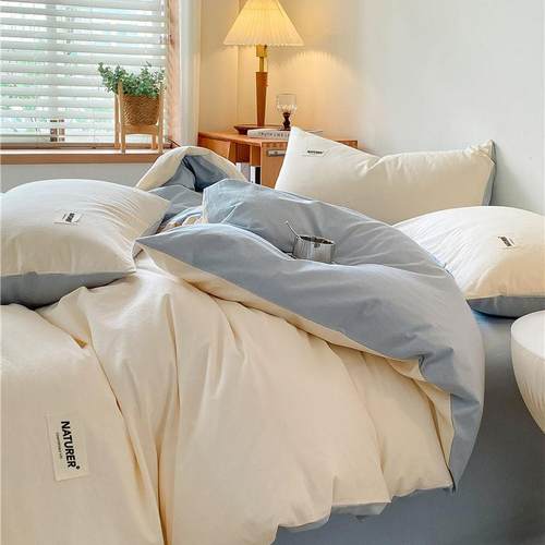 A类1单6支纯棉1CS1XNsad00全被套件0水洗棉四件套单双人被罩150x2