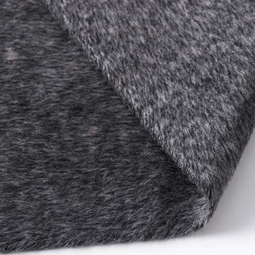 2025秋CVC冬新款桑丝蚕毛兔双面顺毛呢布料素色羊毛外套大衣毛面