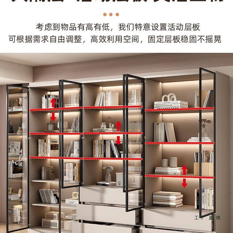 木书985柜实地置落架防尘玻璃门一体靠墙简约储物柜客厅物展示柜