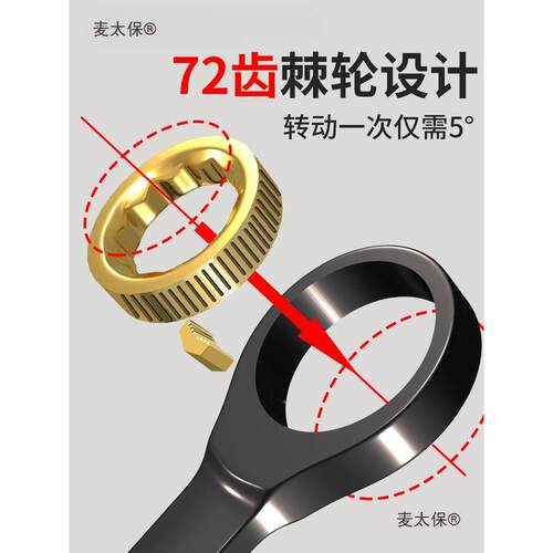 绿棘轮扳手快双向两用小开口梅花工业级五金动54自省力林工麦太速