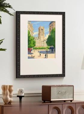 《童话卧城堡》轻式床头SN061222饰画绿色风景室挂画小众法复古客