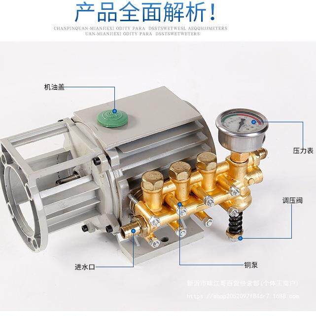 黑猫38清洗机配件家用XLK洗车0器泵洗车泵头202V高压水洗车机泵总