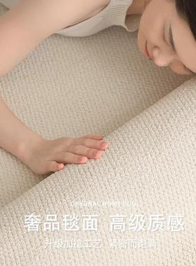 防水硅藻丝毯客污厅新奶油风加厚轻奢款防水gzs82012防地毯卧地室