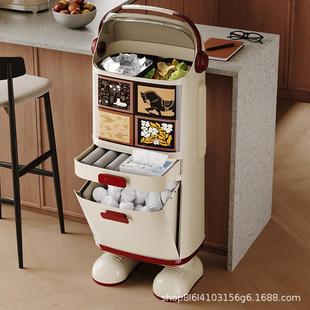 厨房分类垃卫圾桶家用带盖厨余干湿分离生桶脚5028 502复古容大量