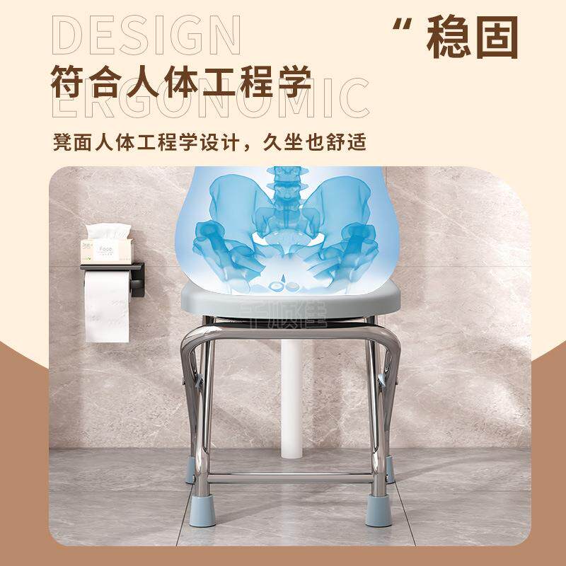 折叠不锈钢坐便椅孕防妇F99MT7JT老厕所凳蹲厕改坐椅人移动加粗滑