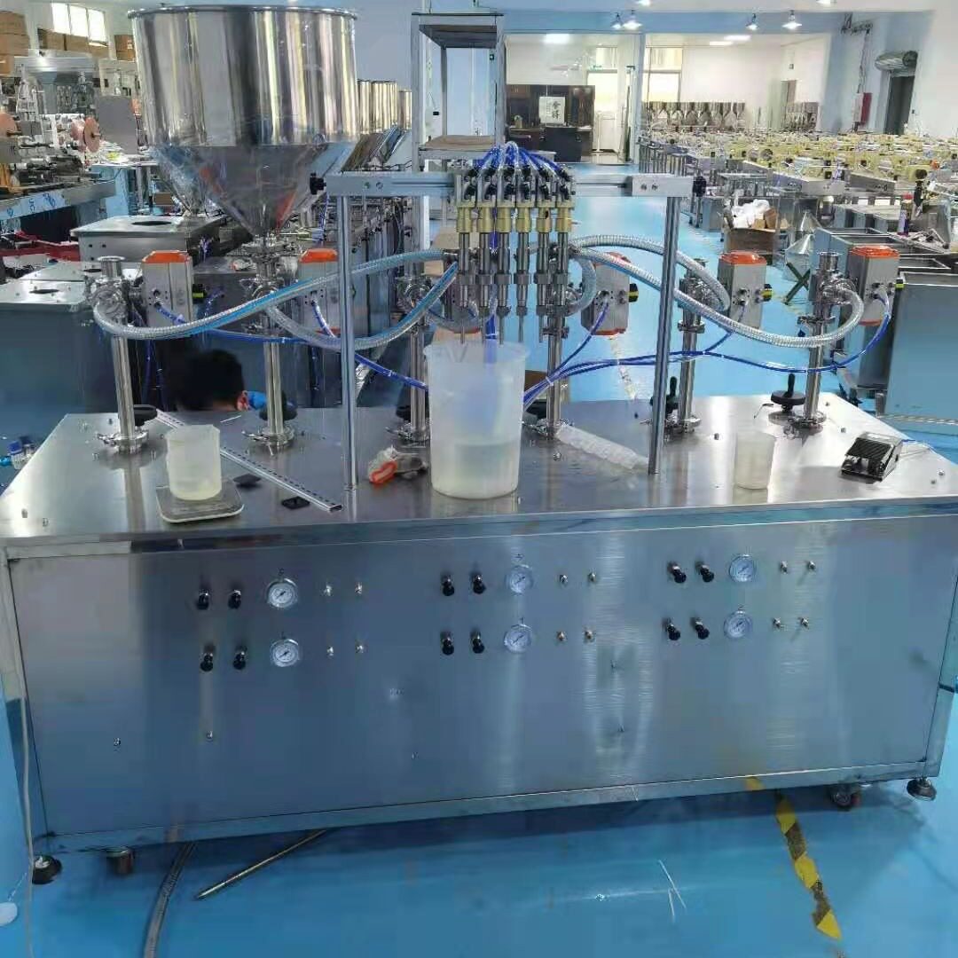 6色丙烯颜料灌装设备 半自动多头液体分装机 瑞宝水彩颜料灌装机