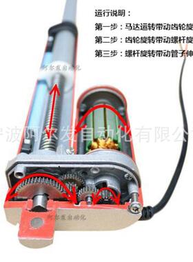 1TOR2V24小直流电动V推杆厂家大推力静电动推杆推力速度音行程可
