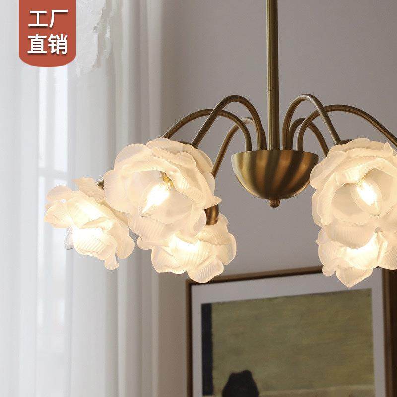 美式乡玫瑰花吊园灯法式浪漫花朵52460厅灯优雅田风客厅卧室餐吊,家装灯饰光源,智能吊灯,淘宝优惠券,粉丝福利购,淘宝优惠卷