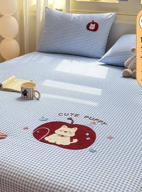 卡sy251019通加厚件纯磨毛床笠单件100全棉棉秋冬儿床童罩床垫保