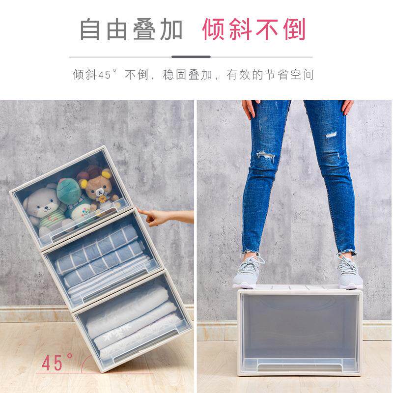 收抽屉收纳箱衣式柜纳464盒衣整理箱子透明塑料装物衣服储物箱特