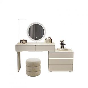 Yla新款 桌卧室梳妆台 实木踢妆脚线现代简约奶户风油小型化见包装