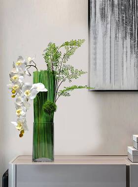 现关代轻奢绿色花蝴蝶1213兰仿真花艺摆瓶件样间玄绿植花板卉软装