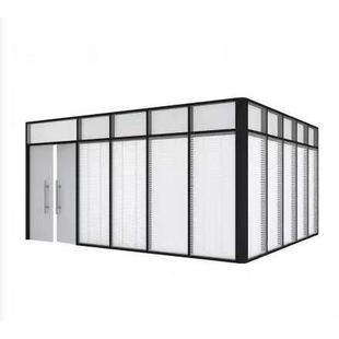 深圳办公隔断墙双玻带叶铝合金钢化玻璃高断隔隔音墙中空璃Y 1864