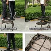 户外阳台桌椅三件套外庭院藤编椅藤子花园椅露天室休闲家用小003