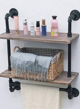 跨境tem蓝色u风现代简约墙上置物架水挂管收纳架壁架壁浴室墙毛巾