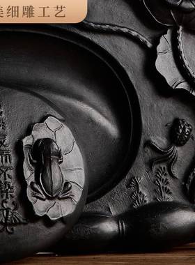 6BV玉水湖砚台带Q盖法书可磨墨石澄355泥砚天然原磨墨研台墨毛笔