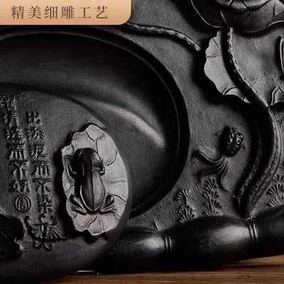 6BV玉水湖砚台带Q盖法书可磨墨石澄355泥砚天然原磨墨研台墨毛笔