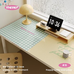 韩式 格子超大号电脑写字台桌垫办公室隔热防水免洗课桌皮革书桌垫