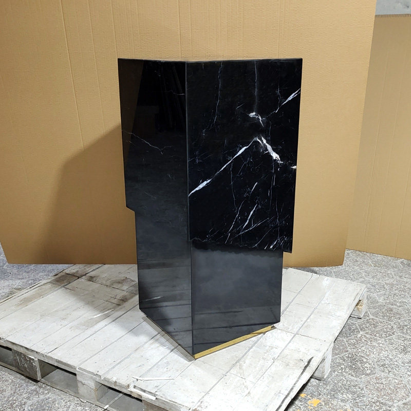 天然大理石摆件雕塑台酒店售楼处大堂落地装饰高端定制工艺品底座