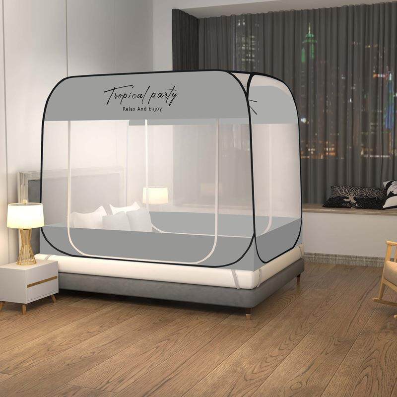 莫然家纺蒙古包蚊帐家用加密加大拉链折叠式防蚊单双人床免安装蚊