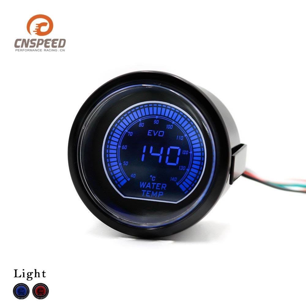 12V通用改装汽车水温表2寸(52mm)EVO数字液晶双色涡轮水温表