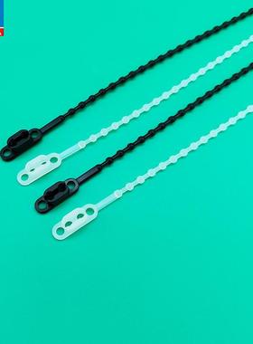 黑色扎线四孔珠孔扎带160mm长可重复使用pe珠形扎带一包1000根