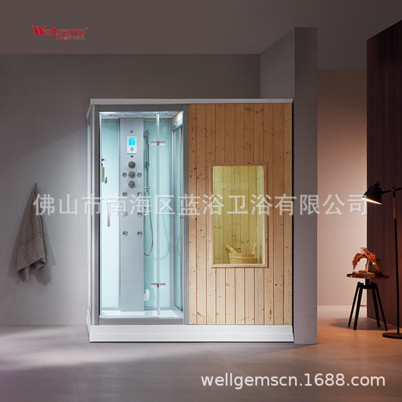 三合一干蒸湿蒸桑拿按摩淋浴房带底盘干湿分离一体房