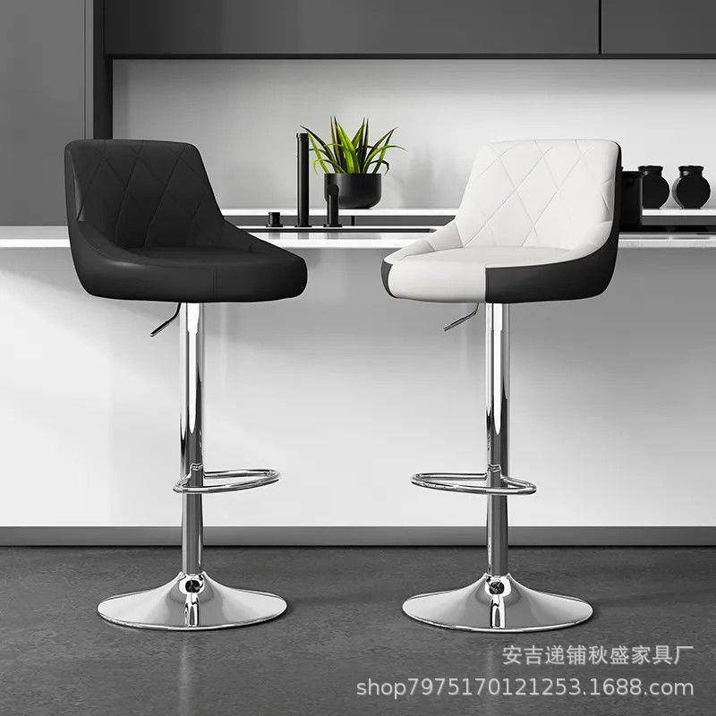 现代简约吧台椅高脚凳子家用靠背酒吧椅收银凳前台椅子升降吧凳椅
