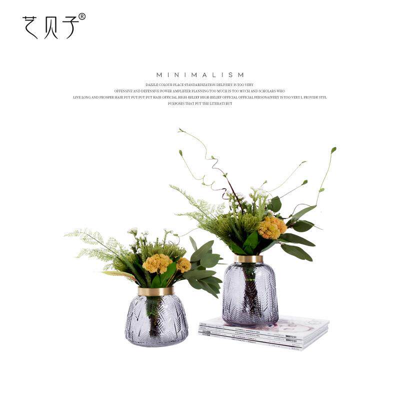 艺贝子轻奢仿真花艺带花瓶花束套装摆件样板间酒店民宿餐桌装饰品