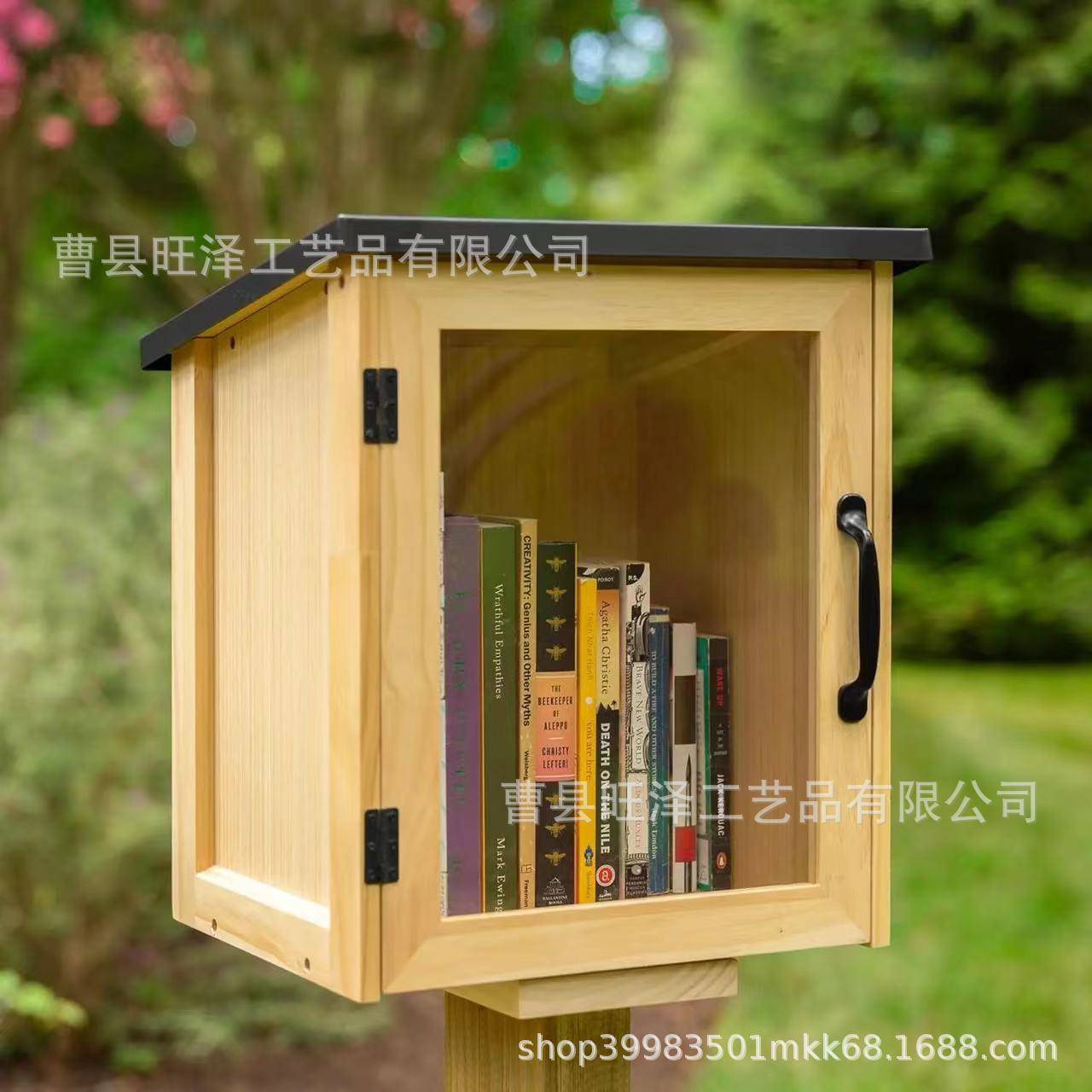 木质信件箱户书籍邮件整理收纳盒透明亚克力开门简约木质收纳信箱